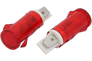 SOURCING MAP sourcingmap 2 Pcs DC12V/24V AC220V MDX-14A Bulb Round Head Plastic Indicator Pilot Light Signal Lamp