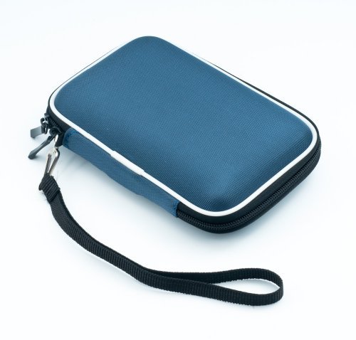 QUMOX Blau 2.5″ HDD Tasche Hartschale für tragbare Festplatte Case Doppelverschlus - 4