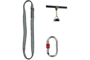 HOUSON Heavy Duty Punch Bag Straps, Bag Hanger Heavy Bag Hanging Strap with Hook Carabiner for Gym Bar & Pull-Up Bar (25KN Carabiner Hook) (xisheng00705)