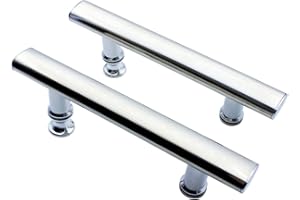 KEABATH Maniglia per porta doccia quadrata in acciaio inossidabile, pomello per doccia da 2 pezzi da 145 mm al centro del foro, ricambio per maniglie per porte in vetro doccia per box doccia, bagno con doccia