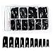 BF New Colored French Acrylic Nail Tips with Tip Box & Glue For Nail Extensions Nail Art Display (500pcs) - Black