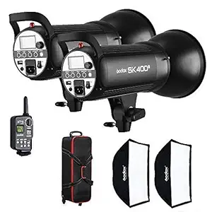 GODOX SK II Series Studio Kits E27 Light Bulb (Black, SK400II Kit)