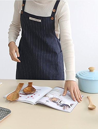 Free Shipping Cozymom H Shape Cross Back Japanese style Cotton APRON -Ivory,Navy,Brown color (Navy)