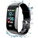 KTYX Smart Armband Herzfrequenz Blutdruck EKG-Überwachung Wasserdicht Sport Schritt Apple Andrews Universelle Multifunktionale Männer Und Frauen Smartwatch (Farbe : SCHWARZ)