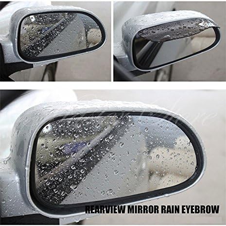 2X Car Rear View Wing Mirror Rain Visor Shield Sun Board Eyebrow Guard Black W505