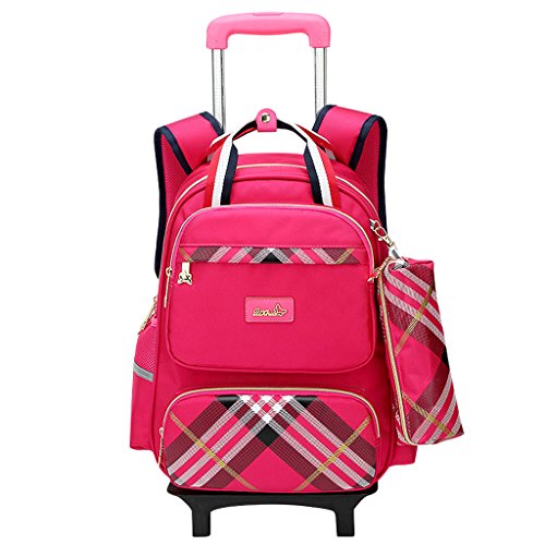 Preisvergleich Produktbild Kinder Trolley Rucksack Schul Rucksack - Kindergepäck Reisegepäck Rolling Schulranzen Kinderkoffer Tasche für Mädchen Jungen Lässig Wasserdicht Kindertrolley Gepäck