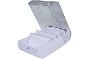 Exacompta - Réf. 5336423D - 1 Learning box BUNNYBOX A8 - dimensions 19,5x10x6,2 cm - couleur mauve/cristal - capacité jusqu'à 650 cartes au format A8