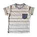 Orange and Orchid Cotton Blue Striped Pocket Kids T-shirt - white RS.199.00