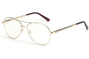 ZENOTTIC Occhiali Luce Blu, Occhiali Leggeri, Occhiali Aviatore, Montatura in Metallo, Occhiali per Uomini e Donne, Occhiali Contro la Luce Blu