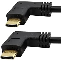 Câble Court Usb C Mâle Vers Mâle, 20 Cm, Coudé À 90 Degrés Usb 3.1 Type