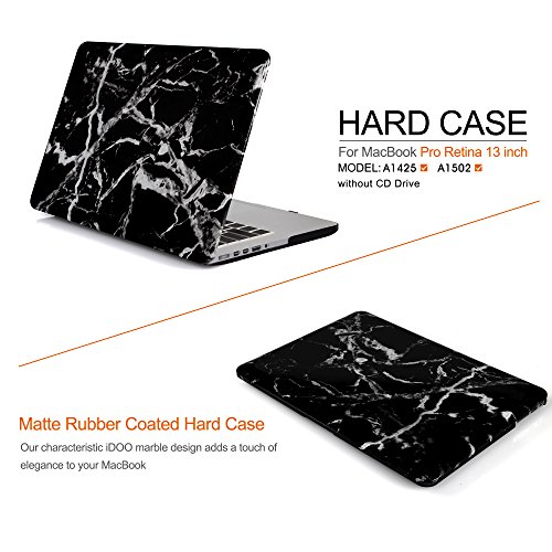 iDOO MacBook Schutzh  lle   Hard Case Cover Laptop H  lle  F  r MacBook Pro 13 Zoll mit Retina Display - ohne CD-Laufwerk  A1425 A1502  - matt  schwar