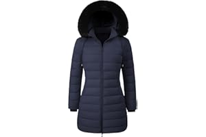 Yuson Girl Manteau Femme Hiver Manteaux Matelassé à Capuche Polaire Doublé Blouson Mi-Longue Épaisse Chaude Veste Parka Chic et Elegant Coupe Vent Imperméable Doudoune avec Zippé