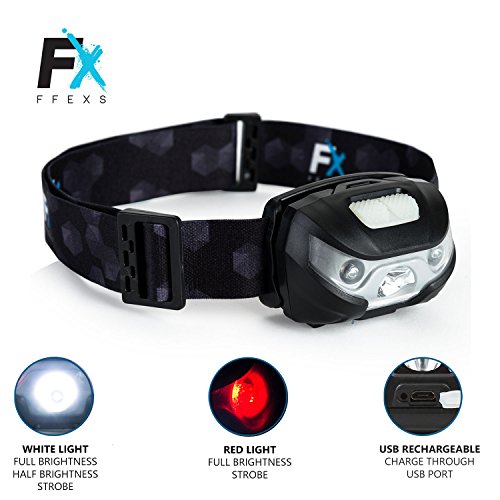 Stirnlampe LED Kopflampe – Rotlicht & Weiß Licht – USB Aufladbar Wasserdichtes Superhelle und Komfortable Kopfleuchte Kopflampen Stirnlampen LED – Stirnlampe Kinder & Erwachsene – Beste Ausrüstung Für Laufen, Camping, Jagd & Verwendung In Der Nacht – Keine Batterien Notwendig – Band Mit Starker Solar Leuchtstrahl – 2 Jahre Garantie - 5
