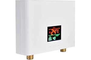 Jiawu - Calentador de agua instantáneo sin depósito, calentador de agua eléctrico, mini calentador de agua instantáneo eléctrico para cuarto de baño de cocina en casa, protección contra
