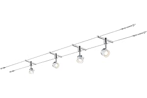 Paulmann 940.80 System linowy Zestaw sceniczny Ciepły biały 4x5W LED Biały chrom 94080 Światło linowe Lampa wisząca