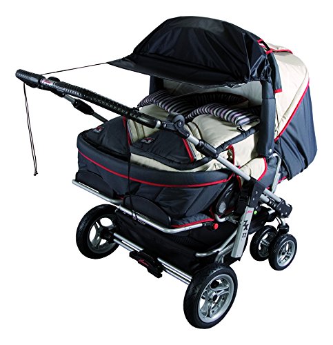 Sunnybaby 11270 Markise für Zwillingskinderwagen UPF 50+, schwarz - 2
