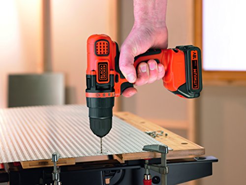 Black + Decker 18V Lithium-Ionen Akku-Bohrschrauber, ohne Akku und Ladegerät, 10 Drehmomentstufen, LED-Licht, BDCDD18N - 4