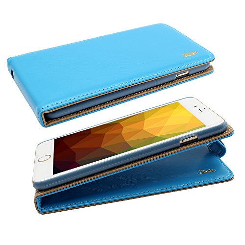 Champion Quality Iphone 6/6s Ultra-Soft Second Layer PU Mix Light Blue Leather Flip Case Cover with Two Card Slot for Apple Iphone 6/6s by G4GADGET®