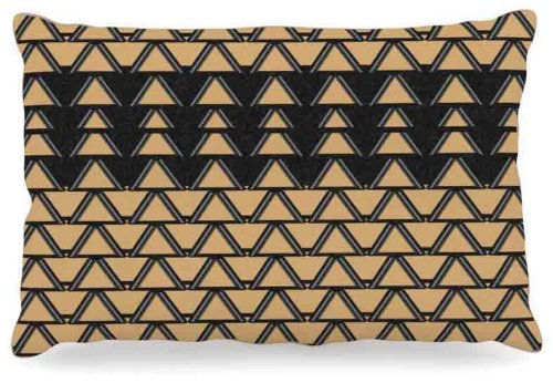 Kess-InHouse-Nina-May-Deco-Angles-Gold-Black-Fleece-Dog-Bed-30-by-40-Inch