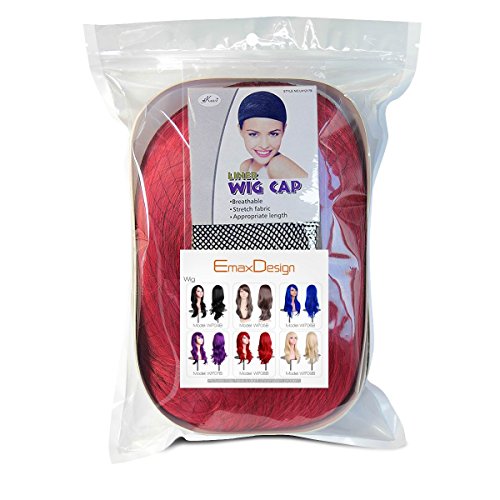 EmaxDesign 70cm qualitativ hochwertige Cosplay Perücke Für Frauen. Lang Voll, Lockig Wllig Heiz resistent. Fashion Glamourös Haarteil mit kostenlosen Perücke Kappe & Perücke Kamm (Farbig: Rot) - 5