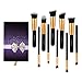 Make Up Brushes, USpicy Professional Cosmetics 10-Piece Makeup Brush Set with Gift Box Kits (Black)