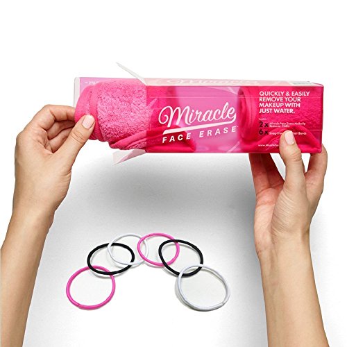 Original MIRACLE FACE ERASE | 2er Set Mikrofaser Make-Up Entferner Tuch | Abschminken und Reinigen nur mit Wasser – ohne Chemie | Microfaser Abschminktuch | hypoallergenes Gesichtsreinigungstuch | 40×18 cm (Pink) - 8