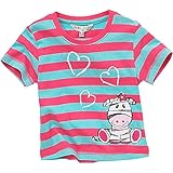 Animal Crazy Girls Cute Zebra Striped Short Sleeved T-Shirt