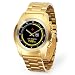 Produktbild MyKronoz ZeTime Elite hybride Smartwatch mit mechanischen Zeigern über einen runden Farbtouchscreen – Regular Matt Gelb Golden/Metall Link