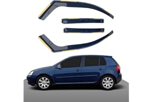 Haibak Wind Deflectors Set Compatible With VW Golf MK5 5 Doors 2004-2009 Hatchback Tinted in Channel Fitment