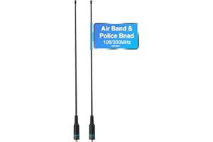 TIDRADIO Air Band Antenna &Police Band (2 Pack, 120/300MHz), for BAOFENG 5RM 5RX A36Plus UV-K5 TD-H3 Ham GMRS Radio Walkie Talkie, SMA-F