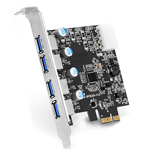 CSL - Tarjeta controladora USB 3 0  Super Speed  de 4 puertos PCIe Express   Tarjeta de expansi  n USB 3 0   Nuevo modelo   nuevos controladores   Distribuidor interno USB