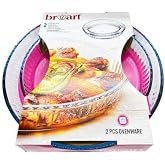 2&rsquo;li Borcam Fırın kabı tepsisi yuvarlak petek desenli 32x32 cm ve 25x25 cm 1720 cc ve 2950 cc