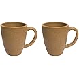 Irida Naturals Rice Husk Unbreakable Coffee Mug Set of 2-300 ML, Reusable, Dishwasher, Freezer & Microwave Safe Mugs, Eco-Friendly Bamboo Fiber Milk and Tea Mug for Kids and Adults (Soft Beige)