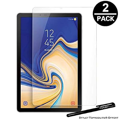 Toproduits Film de Protection 2.5D Verre trempé 0.33 mm Compatible pour Samsung Galaxy Tab S4 10.5 SM T830 T835 avec Stylet (2pcs)