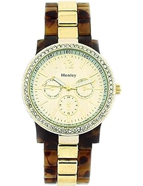 Henley Glamour Damen Armbanduhr mit goldenem Chrono-Stil Zifferblatt H0887.2G
