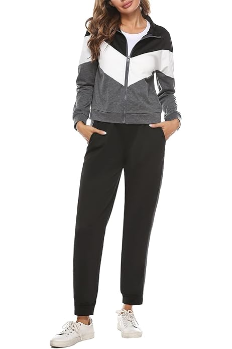 Tuta Donna 2 Pezzi Sportiva - Manica Lunga E Pantaloni Con Tasche, Per Yoga, Fitness, Casual - Foto 3