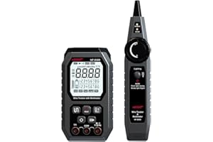 NOYAFA Network Cable Tester with Multimeter, Multifunction Wire Tracker RJ45 CAT5 CAT6 Ethernet Cable Tester Port Flashing, POE Tester, Test NVC Anti-Burn AC DC Voltmeter- All In One