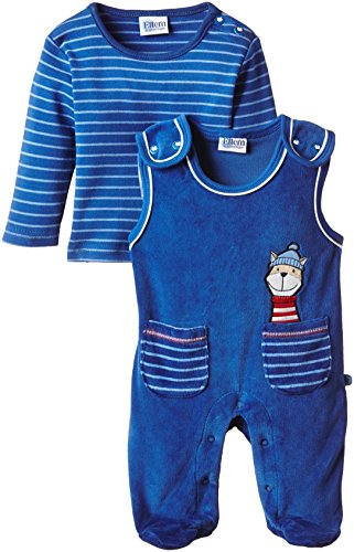 Eltern by Salt & Pepper Baby Boys E Playsuit Let's Fly Nicki Plain Crew Neck Long Sleeve Footies, Blue (french Blue 473), 0-3 Months (Manufacturer size: 62)