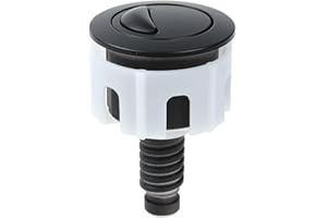 HASALLER Toilet Flush Button, 304 Stainless Steel Kitchen Bathroom Water Save ABS Black 38-49mm Aperture Dual Half Full Choice