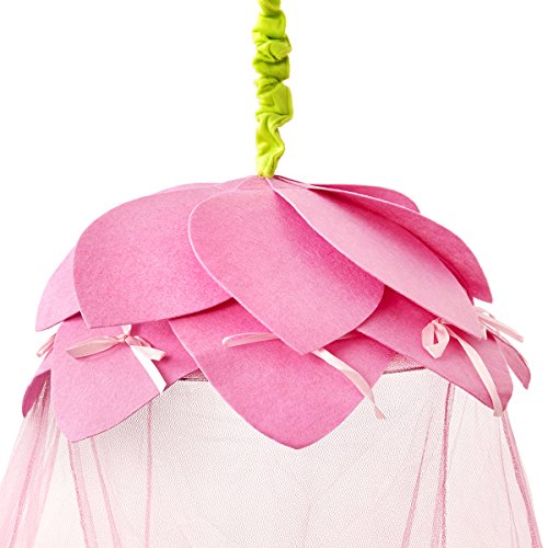 Princess Bed Canopy – Fairy Tale Childrens Bed Canopy With Pink Petals- Quick and Easy To Hang Girls Bedroom Accessories - Perfect Gift for Girls, Daughters and Granddaughters