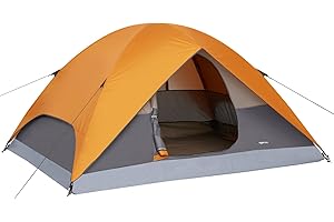 Amazon Basics Dome Camping Tent with Rainfly and Carry Bag, 3-Season Easy Set-Up Tent, 6 Person