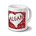 Produktbild Tasse mit Namen Algan - Motiv Rosenherz - Namenstasse, Kaffeebecher, Mug, Becher, Kaffeetasse - Farbe Weiß