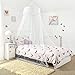 Mosquito Nets 4 U Bed Canopy with Decorative Silver Binding, White