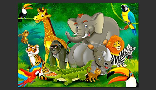 FOTOTAPETE 350×245 cm – VLIES TAPETE PREMIUM – PROFI QUALITÄT – Top moderne Wanddeko – Wandbilder XXL – Riesen Wandbild – Top Design Tapete – Neue exklusive Edition mit noch besser Druckauflösung – Deutsches Premium Vlies – Kinder Jungelbuch Tiere e-B-0007-a-a - 3