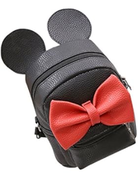 Zantec Rucksack fuer Frauen, PU Leder Nette Bowknot Mickey Mouse Ohren Schulter Multifunktions Span Bag