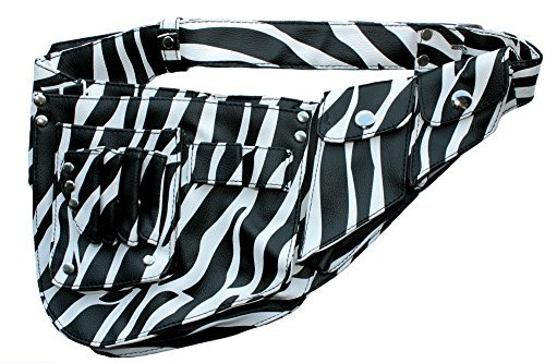Barber Scissors Holster/Pouch. Stylist tools belt, White Zebra Print.