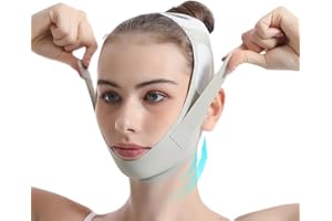 QOMJUFA Réutilisable Masque En Forme De V,Masque Visage Liftant,Pour Éliminer L'Affaissement De La Peau Lifting Raffermissant,vert