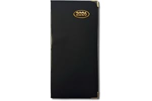 PaulStore 2026 Slim Line Week to View Padded Diary Metal Corner Case Bound (Black)