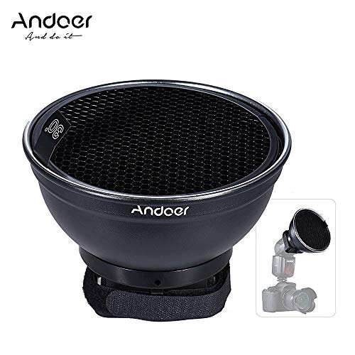 Andoer 5 9   15cm  Argent Dish beaut   Diffuseur w   30 degr  s en nid d abeille pour Neewer Canon Nikon Yongnuo Godox Meike Vivitar Photographie sur l appareil photo flash Speedlite Speedlight