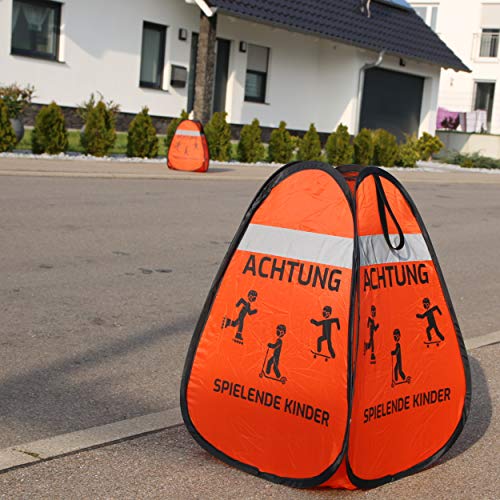 BLAUSTEIN Warnwürfel 1x - Achtung Spielende Kinder Straßenwarnschild Kinder Sicherheit